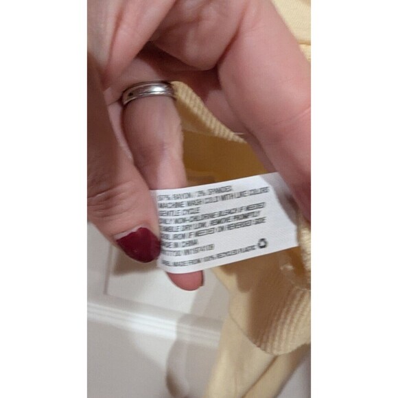 Colsie Lightweight cropped yellow sweatshirt super soft Loungewear SZ L Cozy - Picture 4 of 5